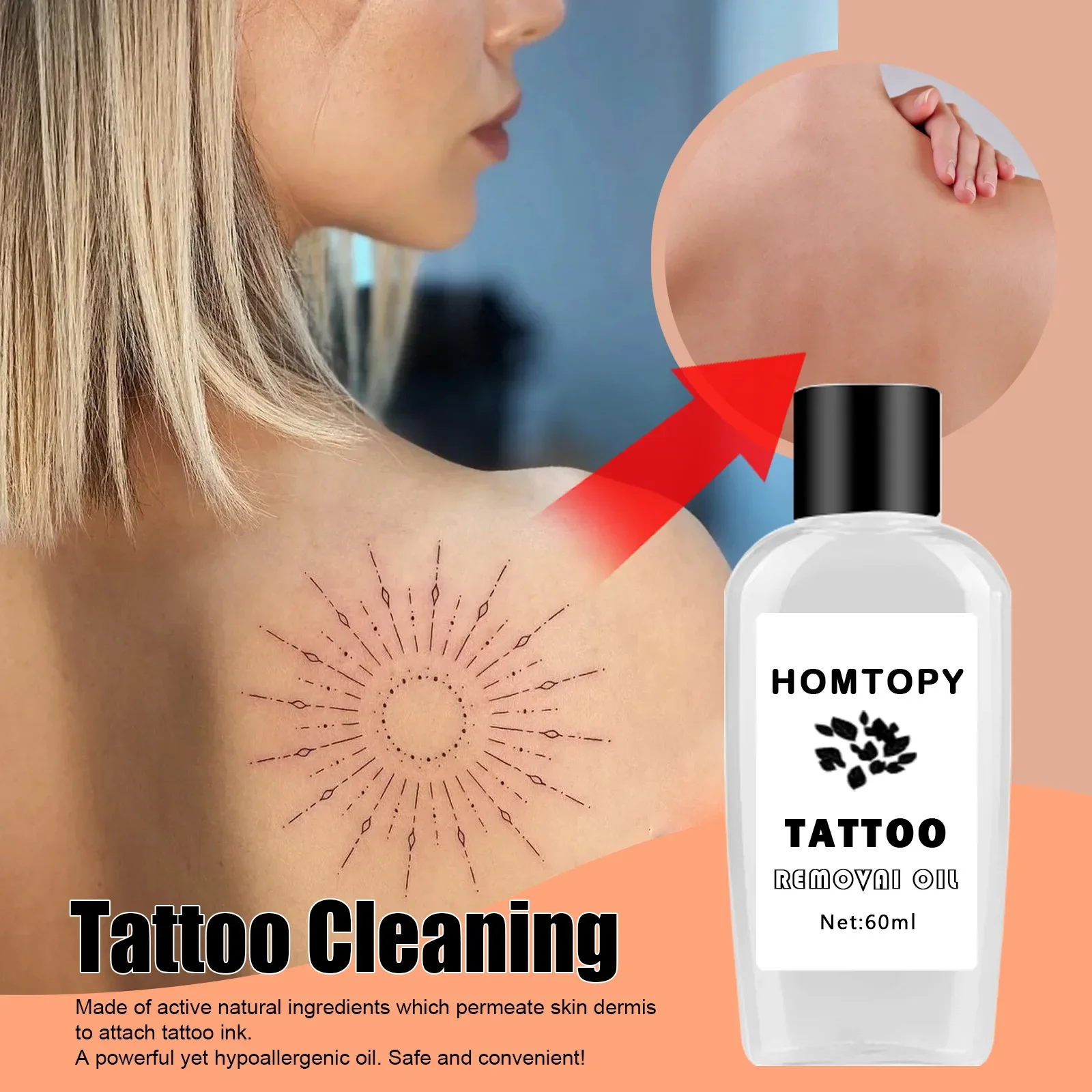 Tattoo Mark Removal Lotion Professional Semi-permanent Tattoo Makeup Pigment Ink Marking Site Wipe Cleaning Liquid skin care