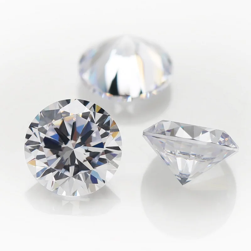 Size 3mm~25mm Round Cut Loose CZ Stones AAAAA White Cubic Zirconia Synthetic Gemstone for Jewelry Making
