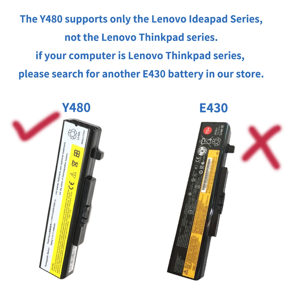 Z380 Z480 Z580 Z585 G480 G580 بطارية لأجهزة الكمبيوتر المحمول لينوفو IdeaPad Y480 Y580 سلسلة متوافقة P/N:L11S6Y01 L11L6Y01 45N1043 G500