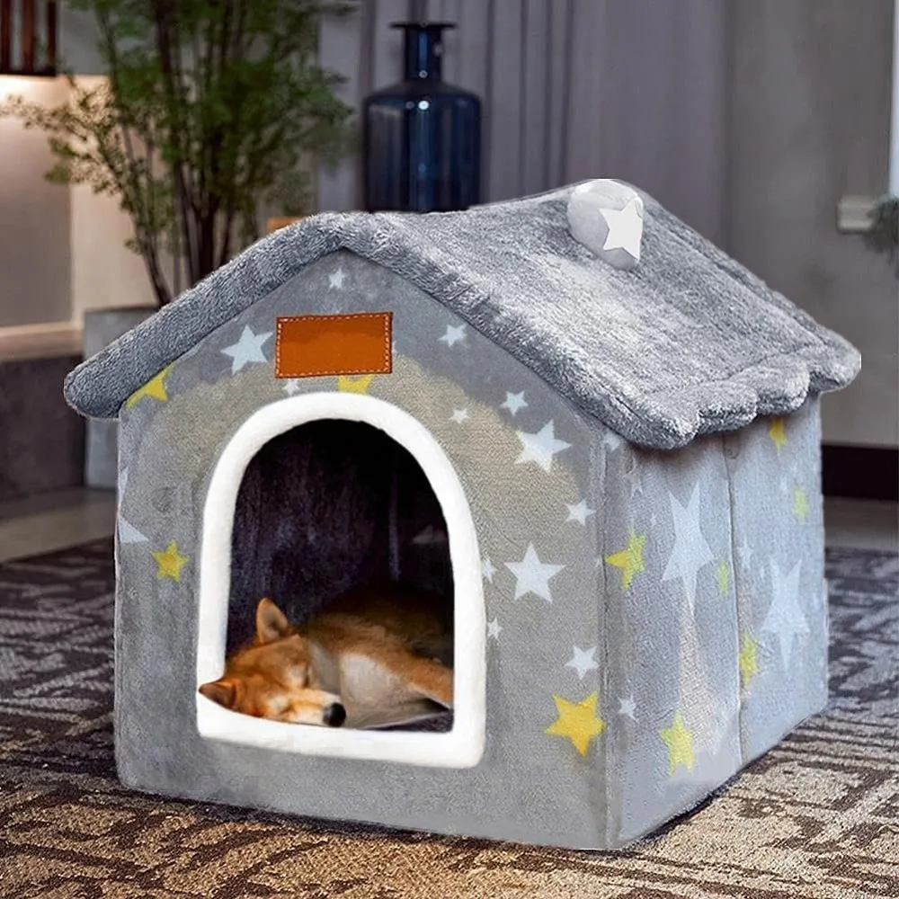 

Dog House Indoor Memory Sponge, Foldable Dog House Kennel Bed Mat with Cushion for Small Medium Large Dogs Cats