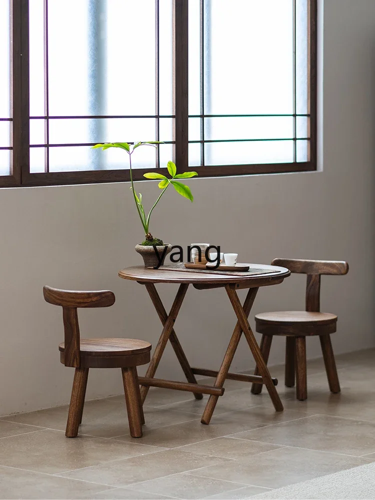 LTT square table outdoor camping portable ebony tea table new Chinese style