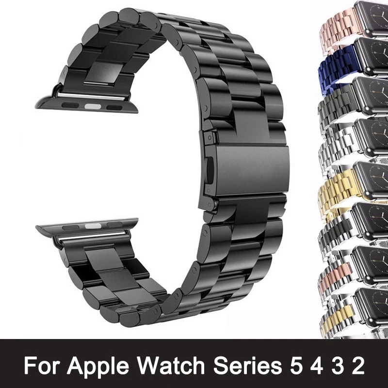 Strap For Apple watch Series 4 5 6 SE 3 2 1 Metal Stainless Steel Link iwatch Band Bracelet Apple Watch band 44mm 40mm 42mm 38mm