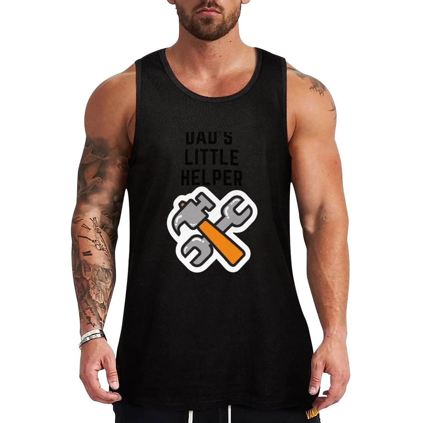 Dad's Little Helper - Camiseta sin mangas para bebé y niño pequeño, camiseta sin mangas de moda urbana, ropa sin mangas urbana