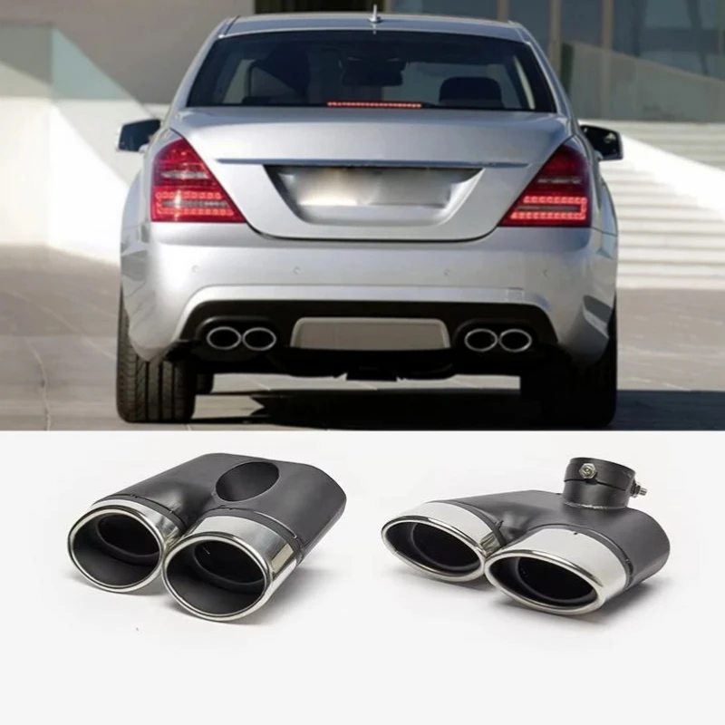 

Stainless Steel Car Exhaust Tips for Mercedes Benz W220 S350 S320 S500 Muffler Tip Exhaust Pipes Tailpipe Nozzle - Pair