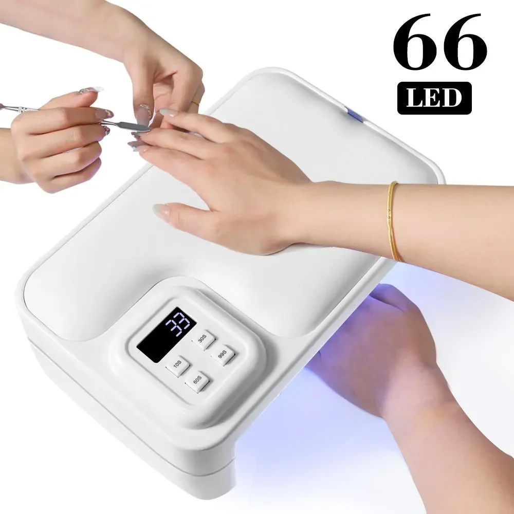 Lâmpada uv recarregável para unhas, portátil, ferramenta para arte em unhas com travesseiro de mão de couro para cura rápida, esmalte em gel, salão de manicure doméstico