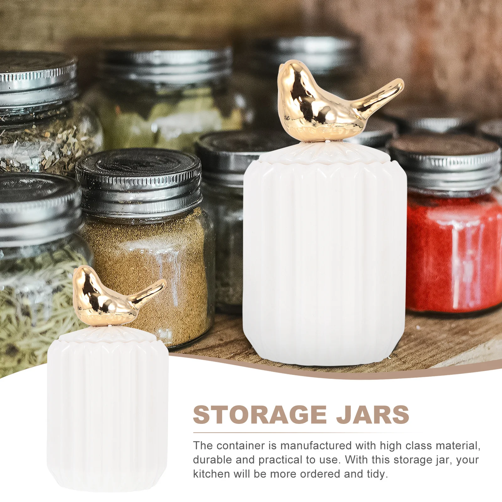 

Unique Ceramic Jar Snack Storage Food Container High Quality Material Compact Size Tidy Kitchen Organizer