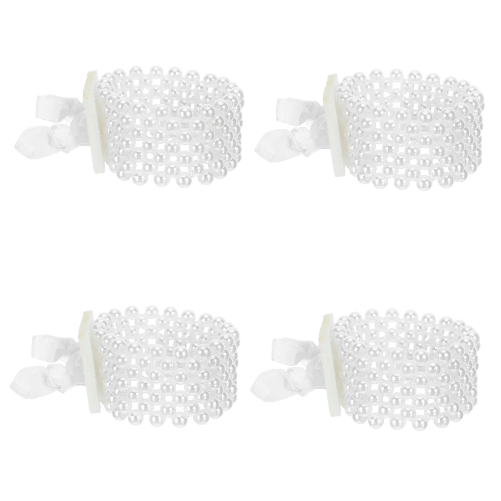 

Набор из 4 бежевых эластичных браслетов-корсажей с искусственным жемчугом для невесты, подружек невесты, для самостоятельного изготовления цветочных украшений на запястье, для свадьбы, выпускного вечера, декора