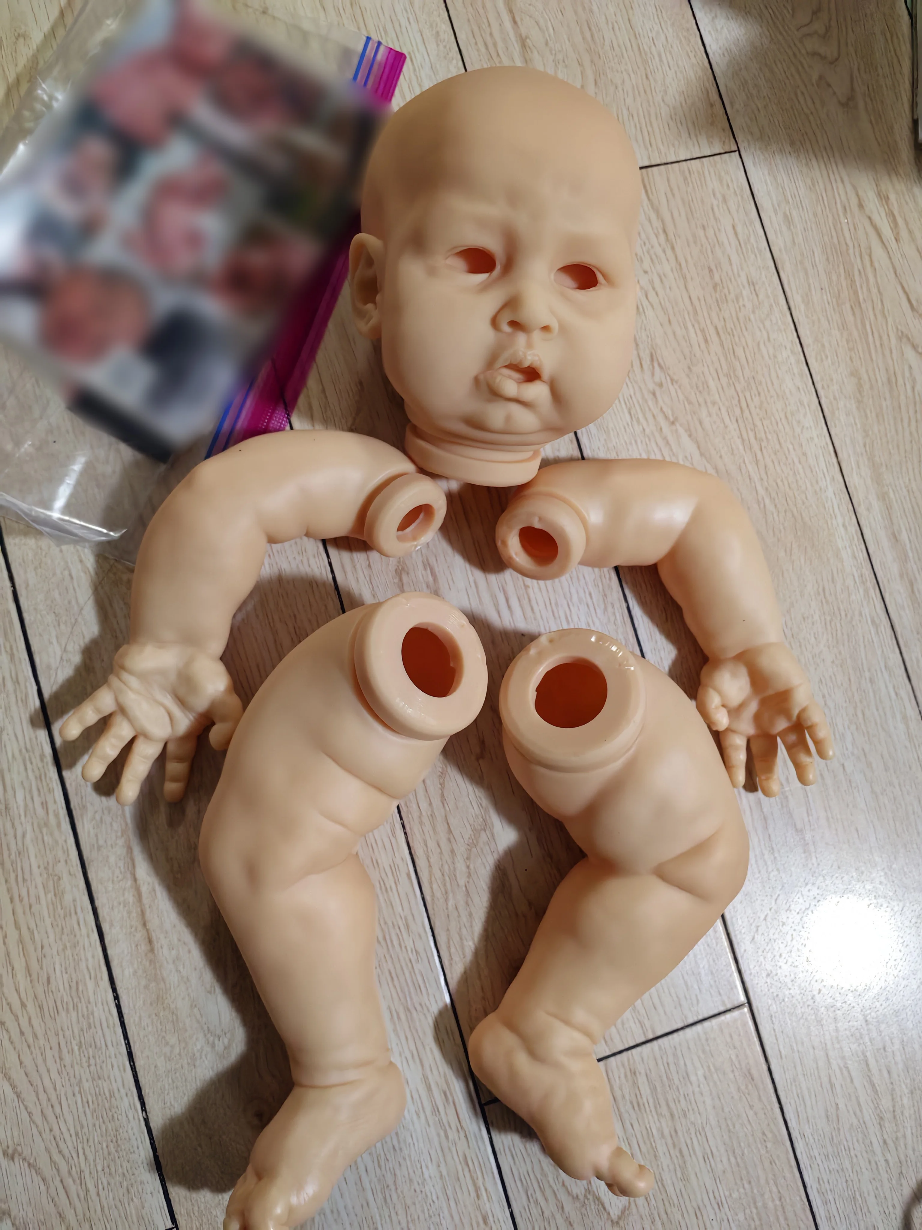 26inch Blue Sparrow Unpainted Blank Reborn Doll Kit Huge Baby Size DIY Unfinished Doll Parts with Cloth body and eyes