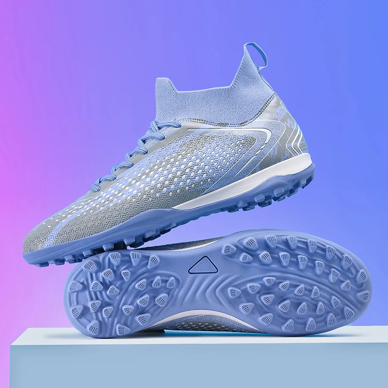 

Пара детских четырехсезонных кожаных высоких футбольных бутсов с шипами, износостойкие футбольные бутсы, размеры 34-46, WH-5505-1