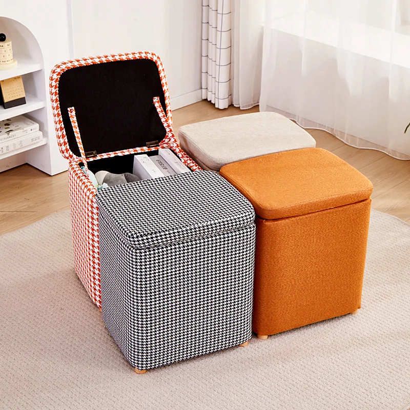 Wooden Multifunctional Storage Stool Home Sitting Cabinet Entryway Makeup Bench Living Room Coffee