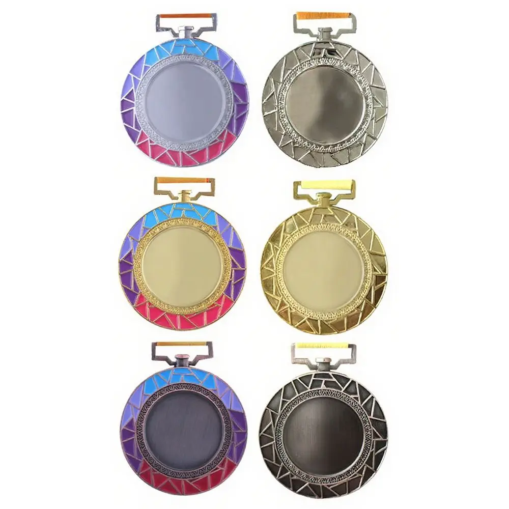 

Цветная лента, постепенные металлические медали, золото, серебро, бронза, 6,5 см, медали для детского сада, универсальные сувенирные школьные медали для спортивных встреч