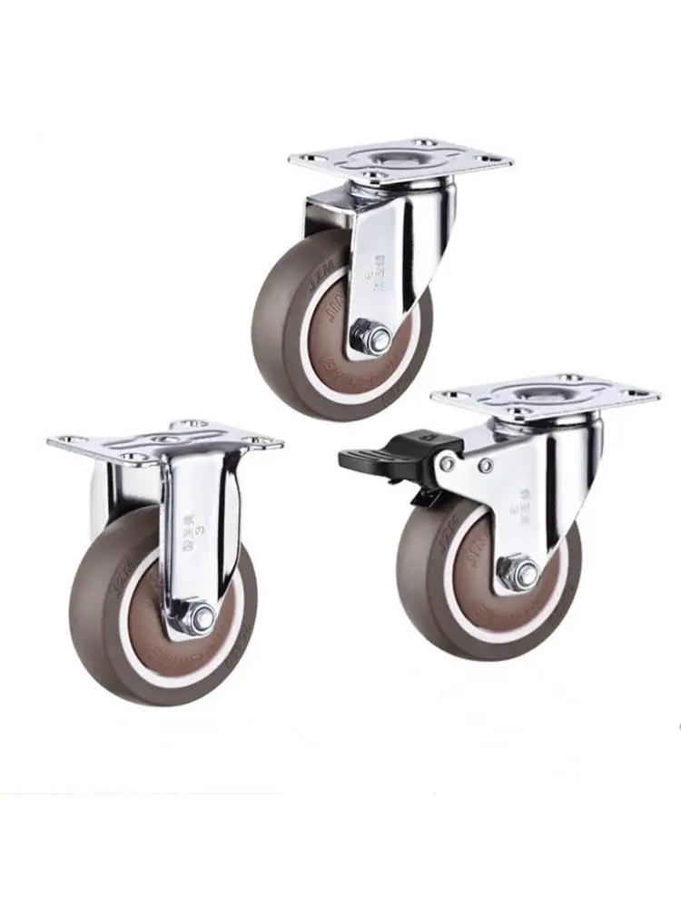 4 Pcs/lot - 3 Inch Universal Caster Rubber Mute Light Furniture Medical Shelf Ventilator Wheel