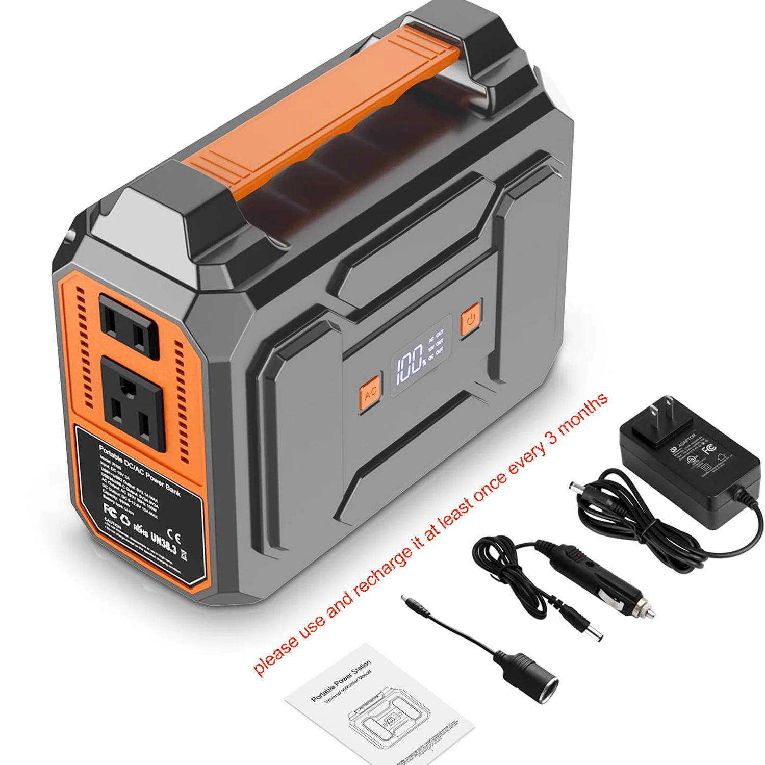 100W/146Wh Portable Power Station Solar Generator AC DC USB USB C Power Bank LED Flashlight For Laptop Phone Tablet Fan Camera Tent Camping Outdoor Trip Emergency Use view 8