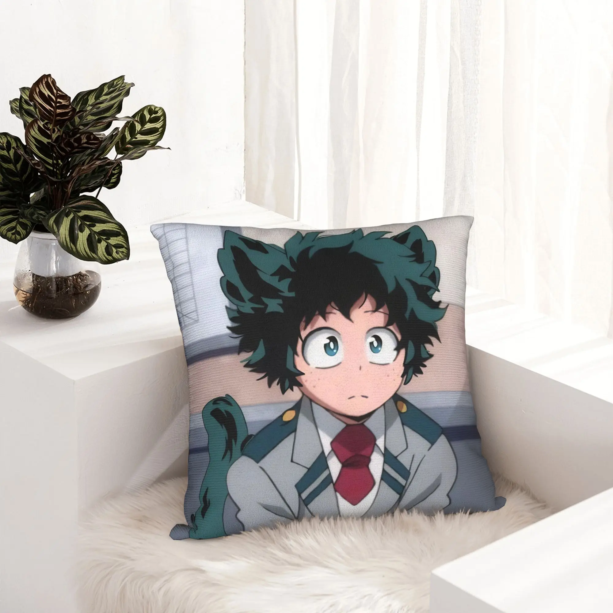 Izuku Midoriya My H-Hero A-Academia Pillowcase Printed Cushion Cover Decorations  Throw Pillow Case Cover Bedroom Square 40*40cm