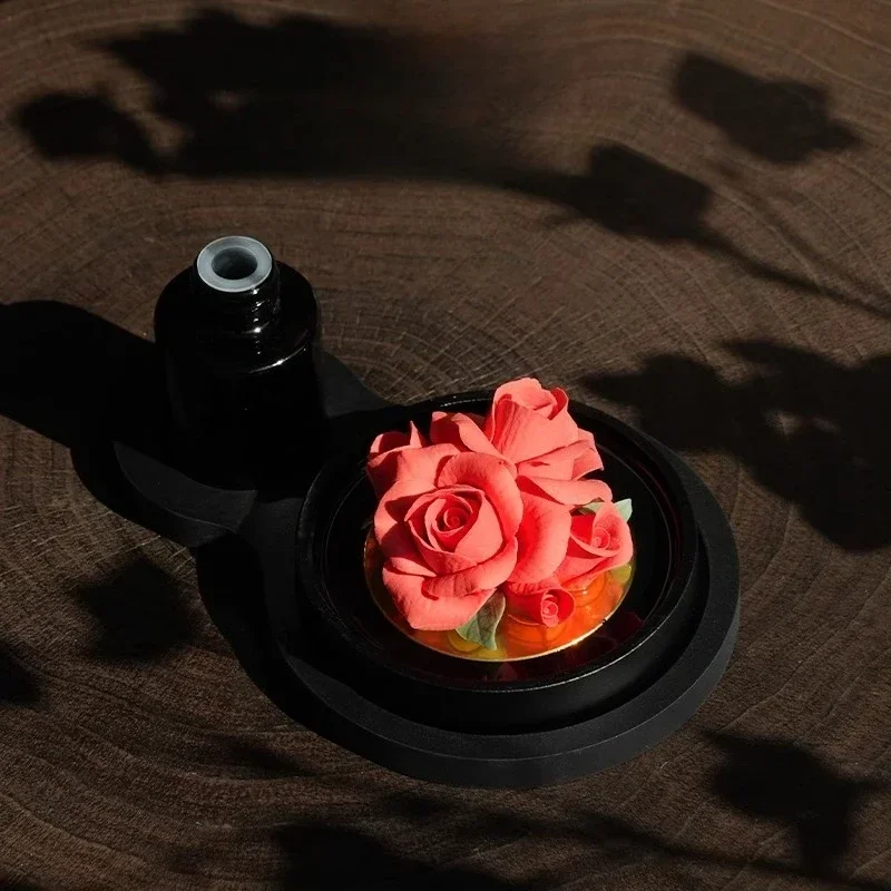 Hand-squeezed rose porcelain flower aromatherapy gift box
