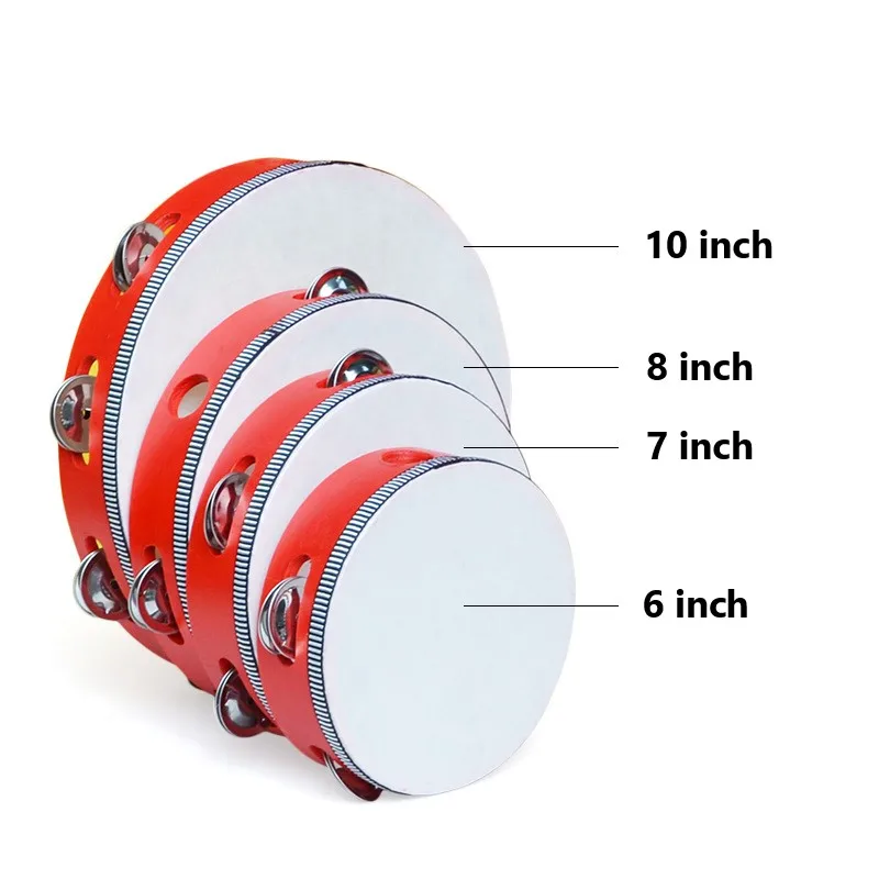 Musical Instruments Tambourine Drum Hand Shake Drum Toddler Children Educational Tambourine Round Percussion Party Dancing Toys