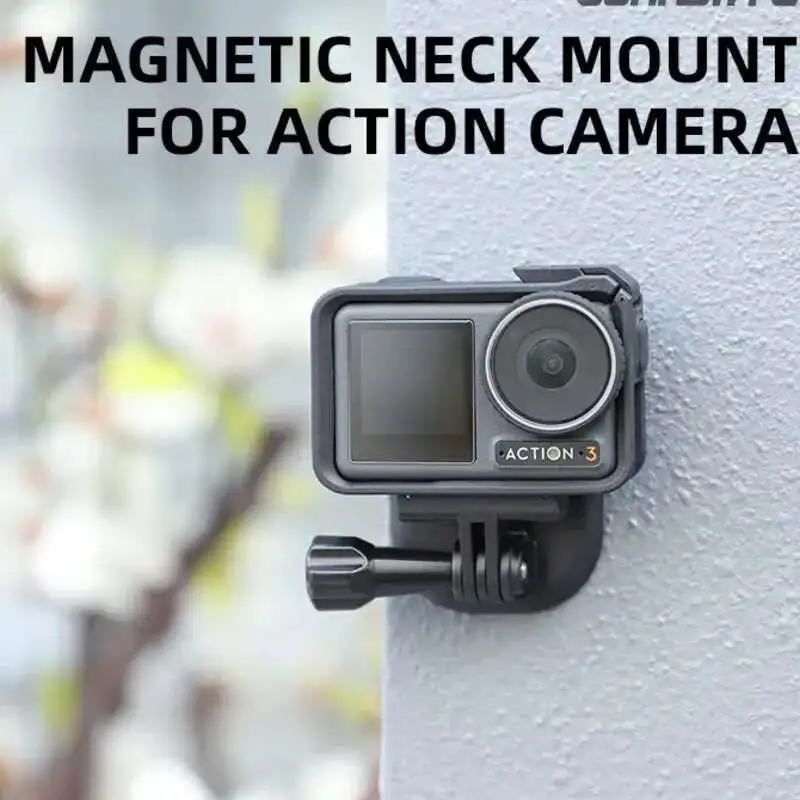 كاميرا الحركة المغناطيسية الرقبة جبل الصدر كاميرا الجسم قلادة الحبل POV حامل مدونة فيديو ل GoPro 13 12 11/ Insta360 X4 Action 5 4