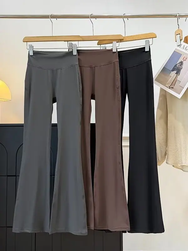 

Удобные, приятные для кожи, солнцезащитные брюки-клеш из бамбука для йоги и повседневной носки, женские, весенние, свободного кроя