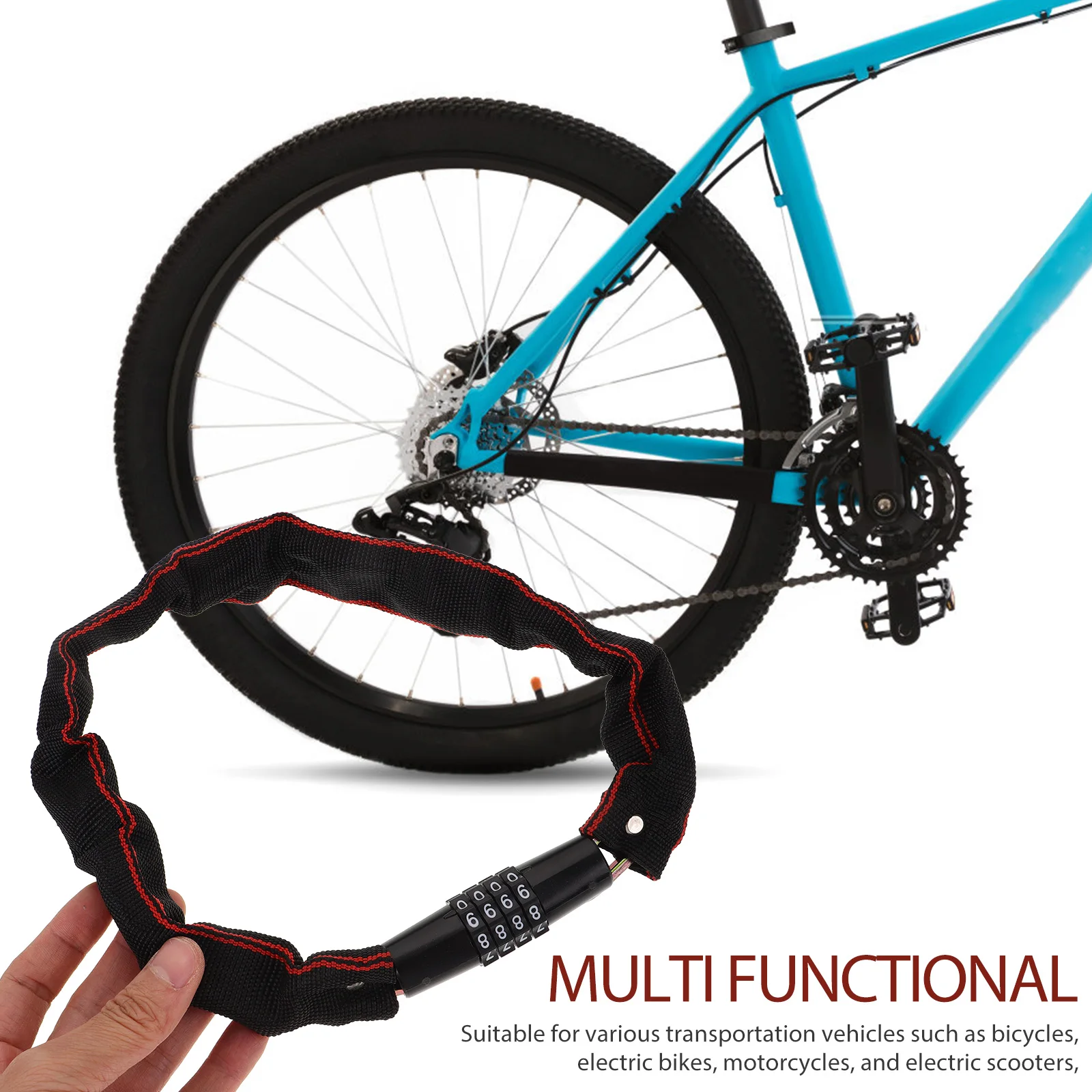 

Aluminum Alloy Bike Lock with Code Durable Waterproof Anti Theft Cycling Security Lock Bike Locks Heavy Duty Anti Theft