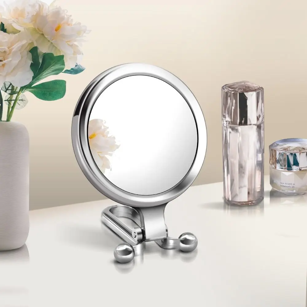 Miroir compact grossissant pour femmes et filles, miroir de maquillage de bureau, accessoires de voyage, support pliant, miroir cosmétique