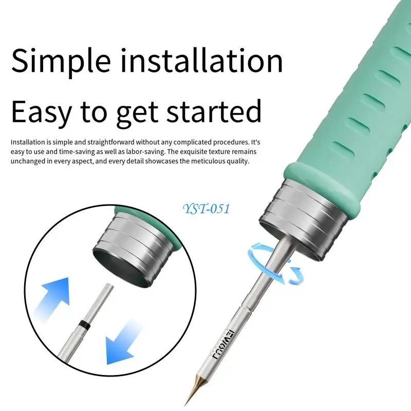 E15A Phone Board Service Soldering Head C210 0.1Mm Fine Point Set, 10 Count with Heat Insert for Ribbon Cable Work