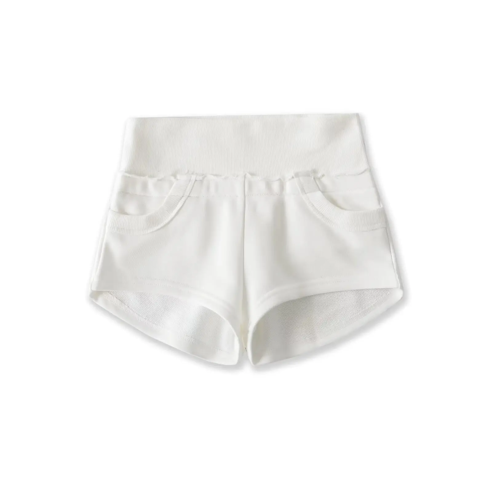 Slimming Pocket Splice Short Pants Women's Base Layer Hot Pants Casual Spicy Style Pure Color High Waist Straight Leg Pants