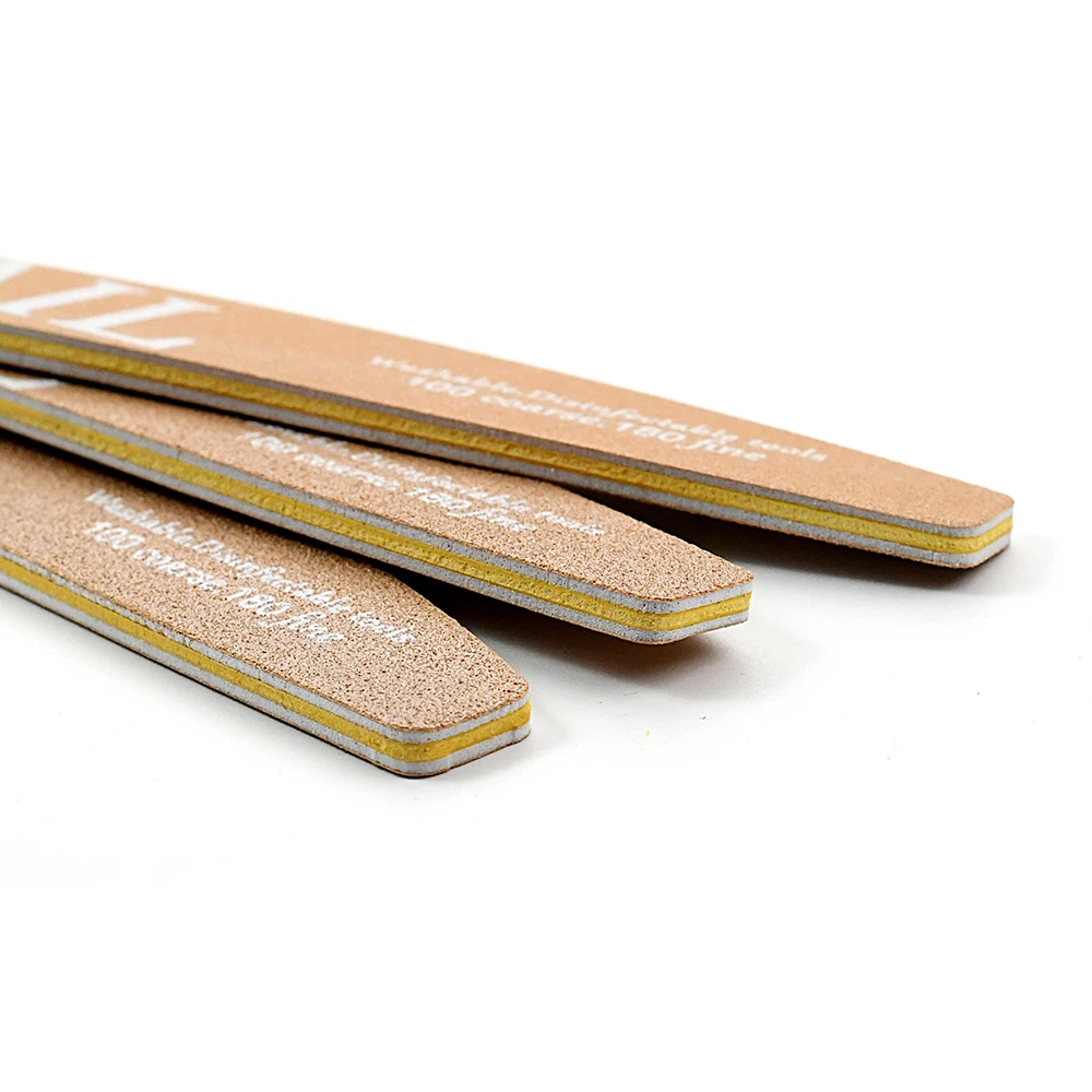 24/10/5Pcs/Lot Professional Nail Files Half Moon Design 100 /180 Grit Curved Double Sided Nail Art File Buffer Gel Removal Tool