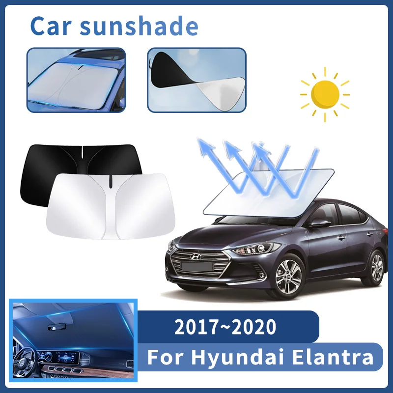 

Auto Parts For Hyundai Elantra 2017~2020 AD Sunshade Windshield Sun Protection Heat Cover Summer Car Interior Accessories Tools