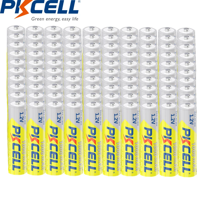 100PC 1000MAH AAA Ni-MH Rechargeable batteries 3A Battery 1.2V AAA  and 25PC AA/AAA battery box For Flashlight Toy Camera clock