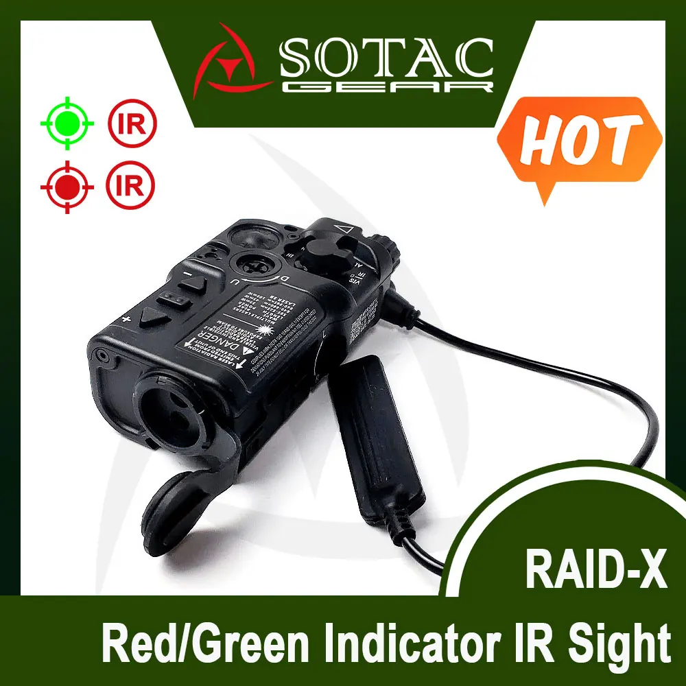 

Тактический лазерный прицел RAID-X зеленый/красный с ИК-дальномером и двойным прицельным индикатором, с выносным переключателем, для 20-мм планки, алюминиевый, SOTAC-GEAR