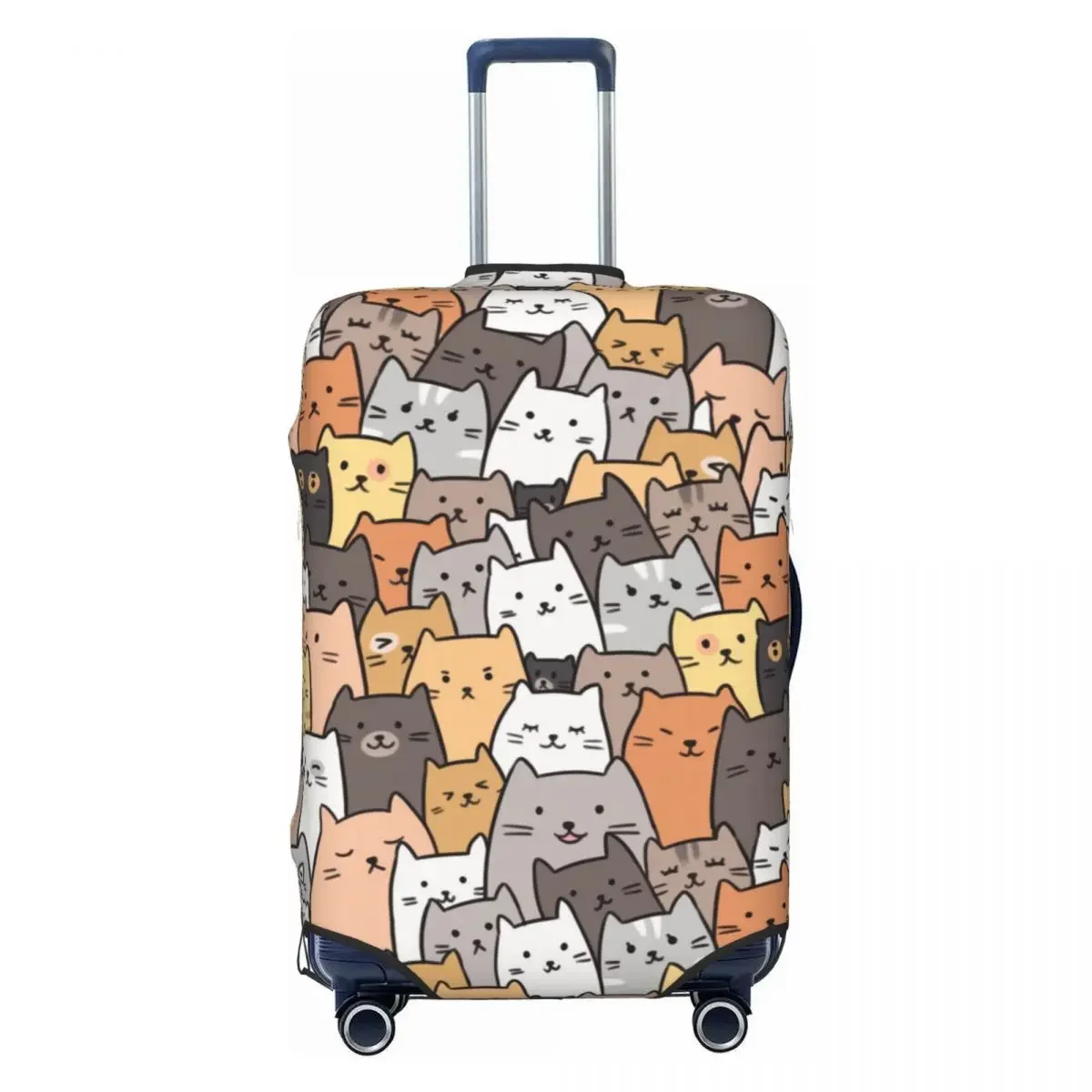 2025 lindo gatito gato Doodle cubierta de equipaje Protector lindo maleta de viaje cubierta protectora para 18-32 pulgadas