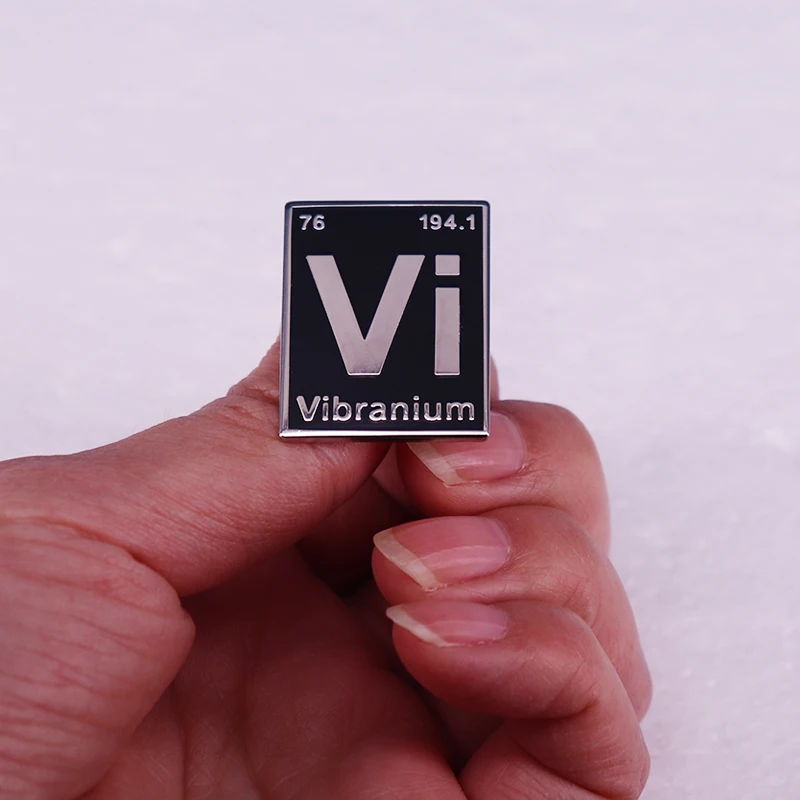 Rare metallic ore vibranium badge hero comic Virtual periodic table elements enamel pin jewelry