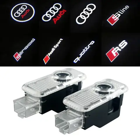아우디 A3 A4 B8 8P 8V A6 C7 A5 Q5 B7 B6 B9 SLINE QUTTRO RS Q3 Q7 S3 S4 S5 S6 S8 자동차 문짝 웰컴 라이트 LED HD 프로젝터 램프