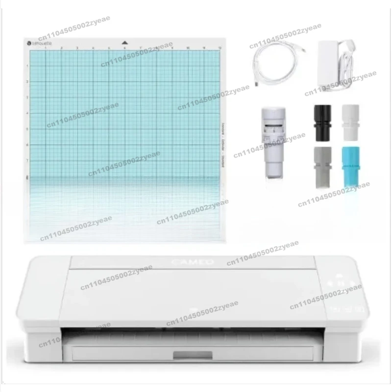 

Cameo 4 with Bluetooth, 12x12 Cutting Mat, Autoblade 2, 100 Designs and Silhouette Studio Software - White Edition