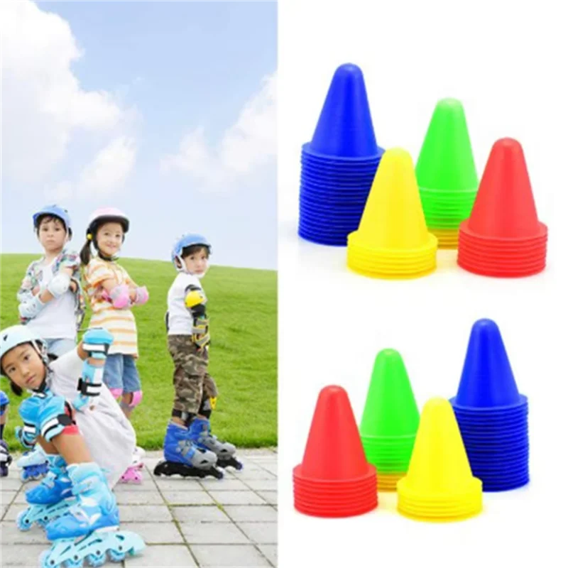 50Pcs Mini Roller Skating Track Pile Ultra Soft Skating Sneaker Obstacle Pile Football Practice Obstacle Skating Marking Cone