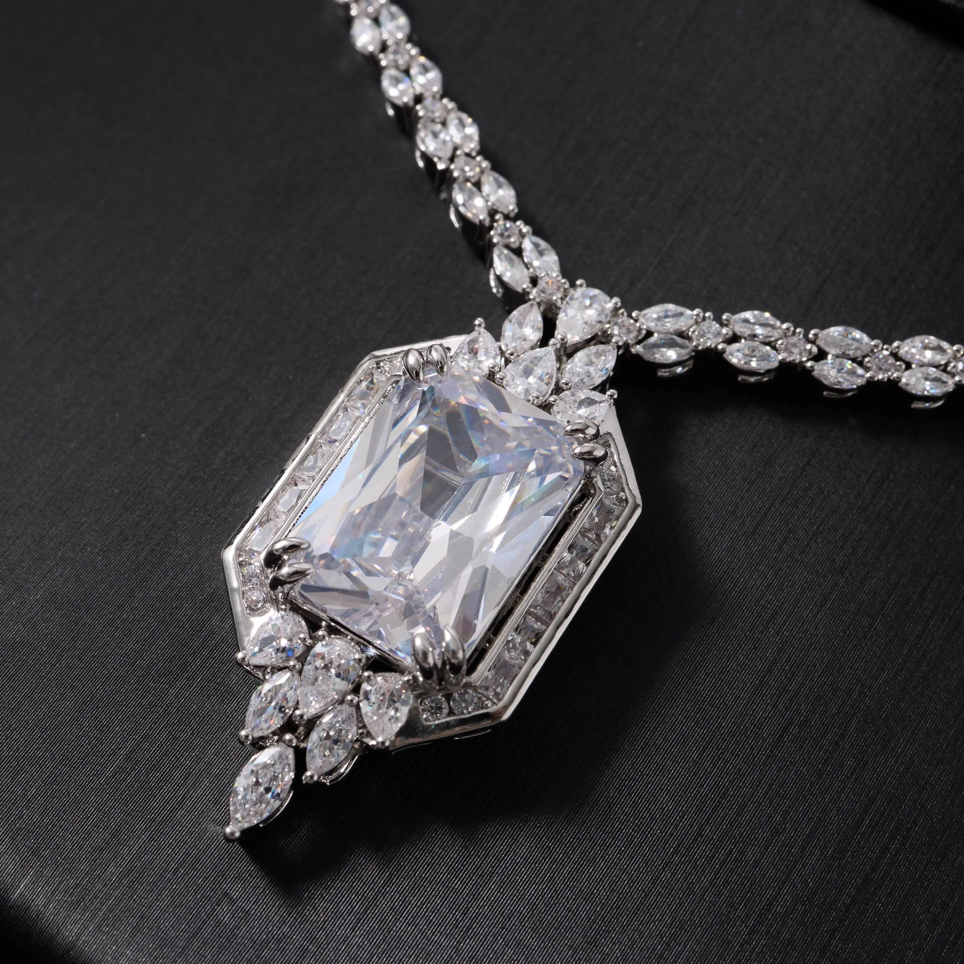 021900 4pcs Bridal Zircona Jewelry Set for Women Wedding Party Cubic Zircon Necklace Sets Bridal Dress Suits Jewellery Accessory