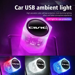 Car Mini USB LED Light Plug Play Ambient Light Atmosphere Lamp For Honda typer civic 4d 10th gen 8th gen 2018 2019 2017