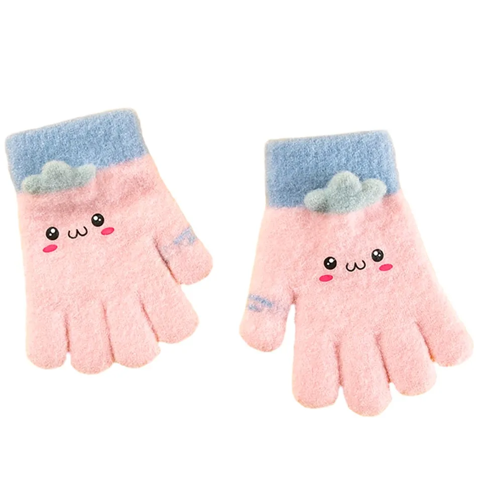 Baby Mittens Little Girls 3-5 Years Fleece Cartoon Carrot Gloves Kids Warm Soft Full Fingers Clothing Accessories Infant Mitts