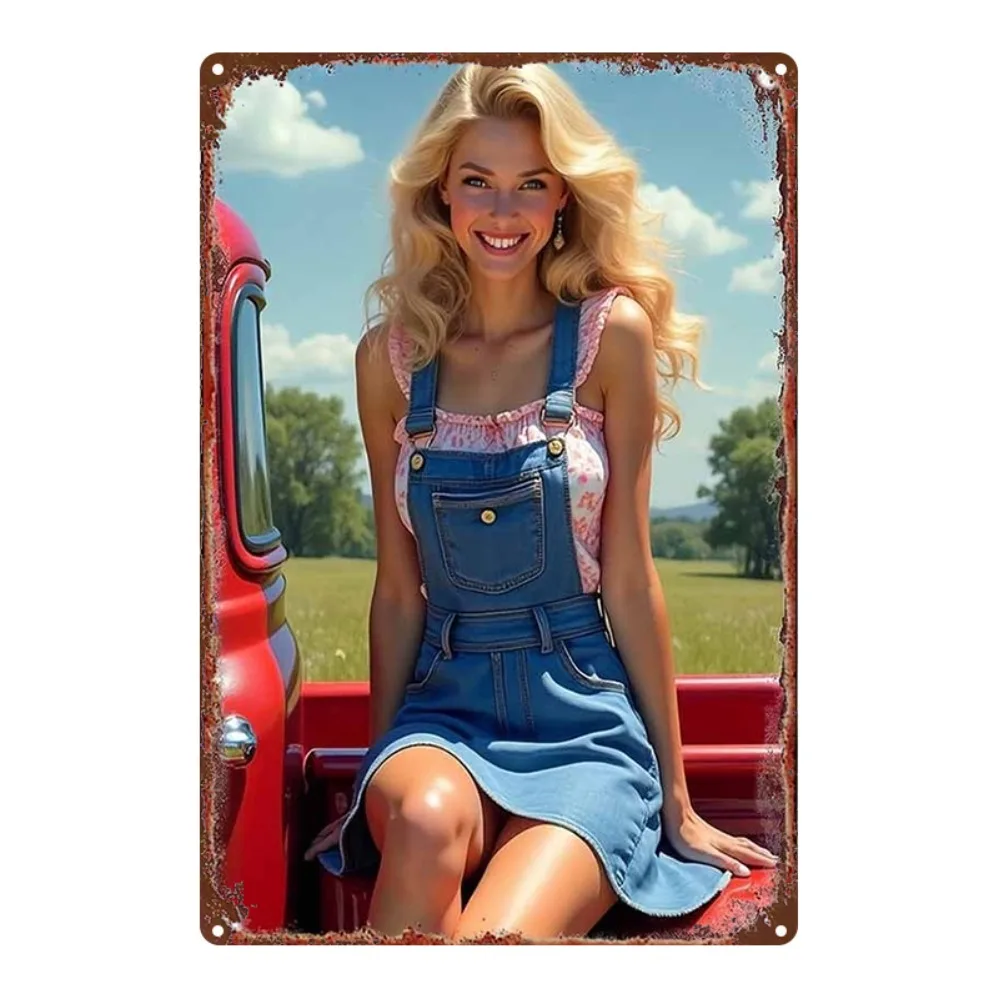 

Vintage 2D Metal Wall Art - 8x12 Inch Retro Farmhouse Sign, Durable Iron Plaque for Home Decor, Bar, Cafe, Garage, Club