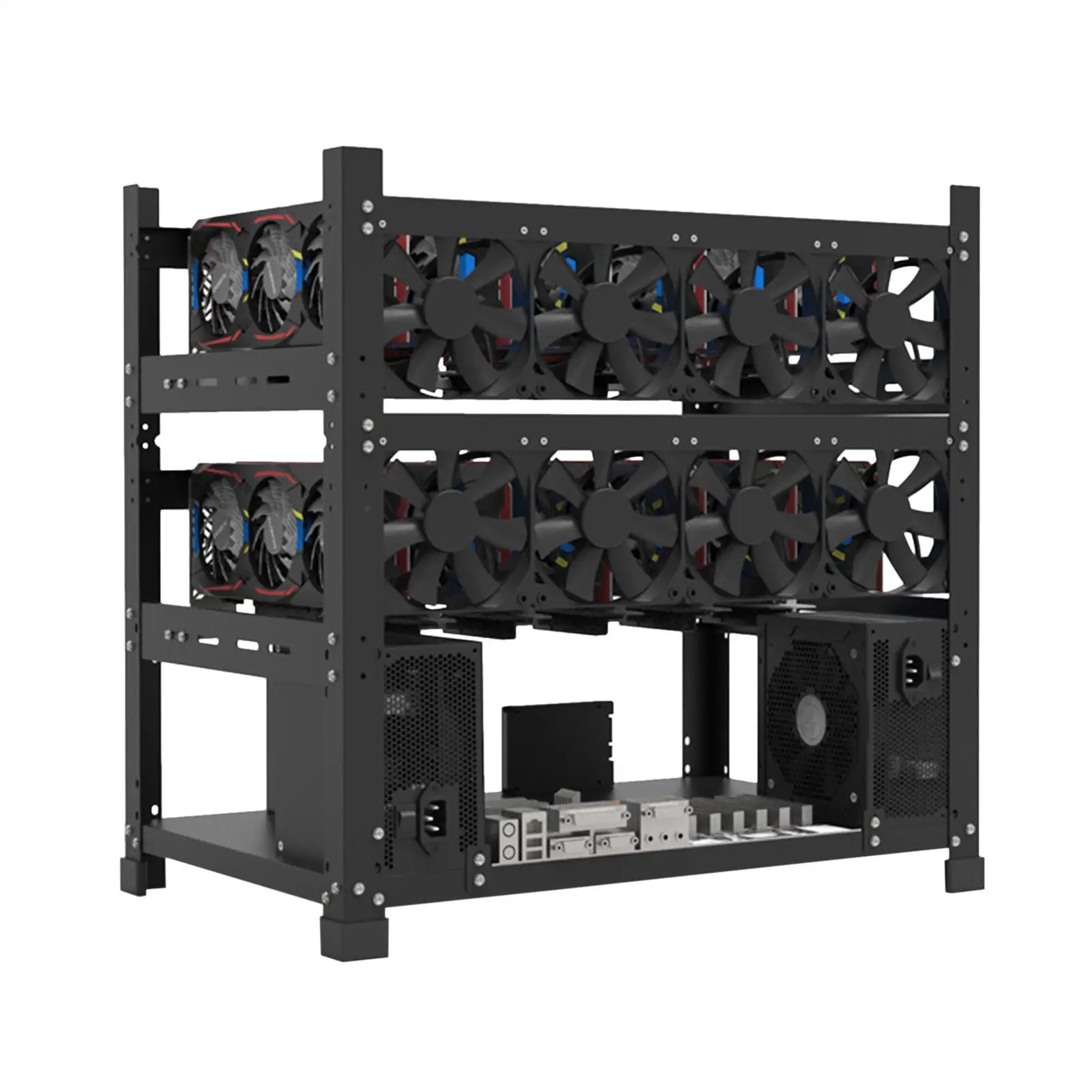 

Mining Rig Frame 6/8/12GPU Slot Fixed Rack Open Mining Frame Rack For 12 GPU Graphics Card Holder Mining Case Easy Install