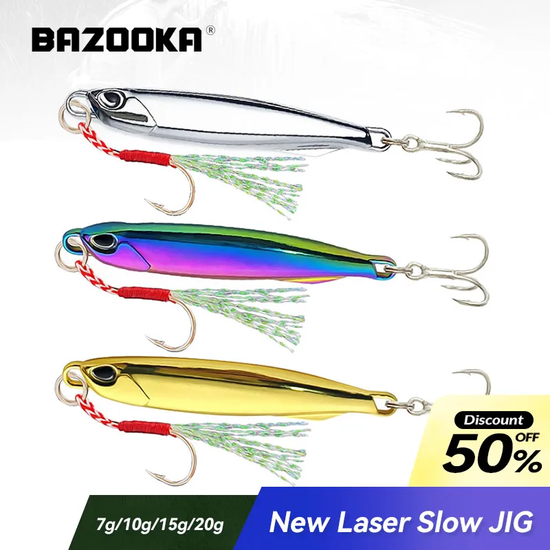 

Bazooka Slow Jig VIB Fishing Lure Metal Hard Lead Sinking Boat Jigging Wobble Vibration Pesca Effect Ice Bass Pike Winter Bait