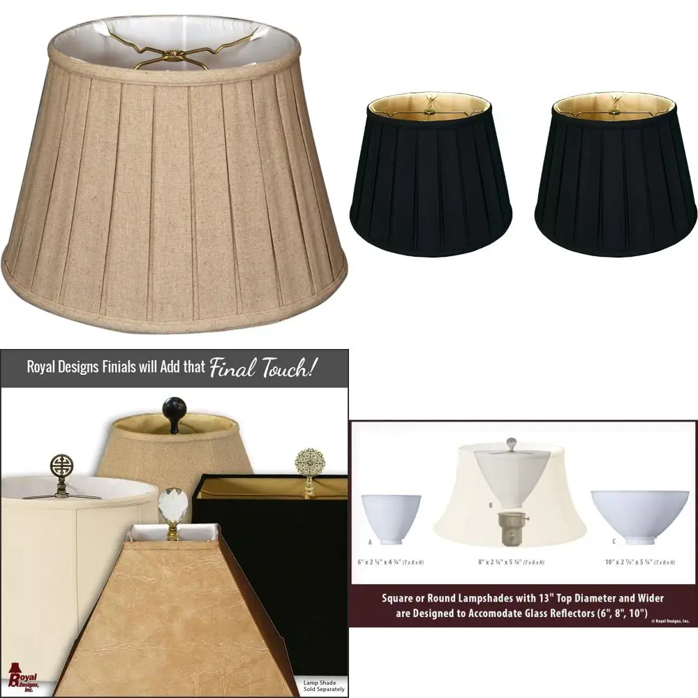 

Empire Pleat Linen Cream Basic Lampshade, 11 x 18 x 12 Inches, English Pleated Design for Home Decor