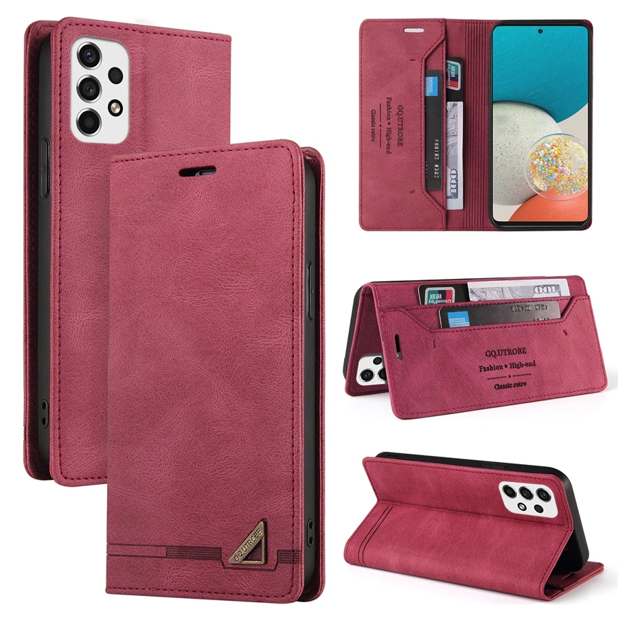 Brieftaschen-Schutzhülle mit Magnetverschluss aus Leder für Samsung Galaxy A07 A16 A17 A26 A27 A36 A37 A56 A57 S26 Ultra S26 Plus S25 FE – Detail 15