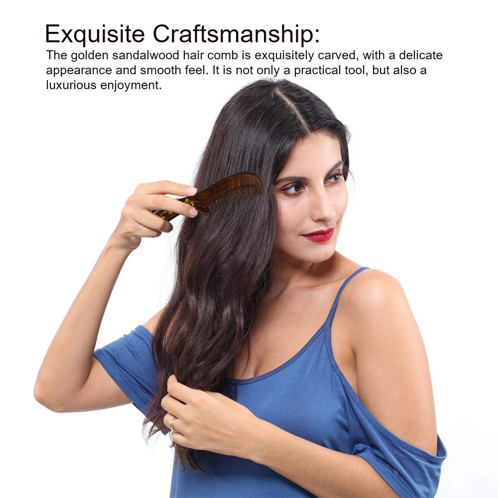 Wood Wide-Tooth Comb Anti-Static Hair Brush Detangling Scalp Massage Portable Dry And Wet Use Hair Styling Tools Holiday Gift
