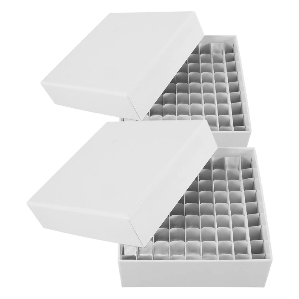 

2 Pcs Freezer Sample Storage Box Bins with Lids Polypropylene Container Cryobox
