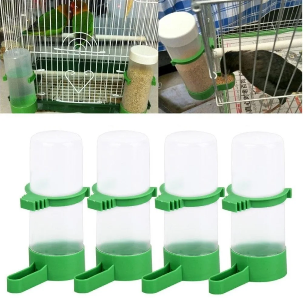 Bebedero automático para mascotas, cuchara de comida, suministros para aves, loros, periquitos, vasos de agua para jaula de loros