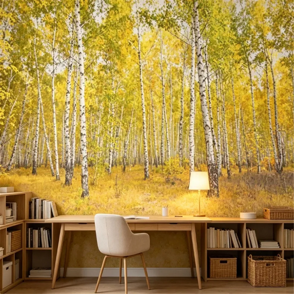 custom Woods Forest Wallpapers for Living Room Nature Landscape Wallpaper home decor Restaurant Hotel bedroom furniture Stickers