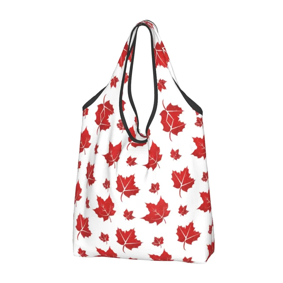 

Large Reusable Maple Leaf Pattern Grocery Bags Recycle Foldable Leaves Shopping Eco-Friendly Bag Washable Lightweight