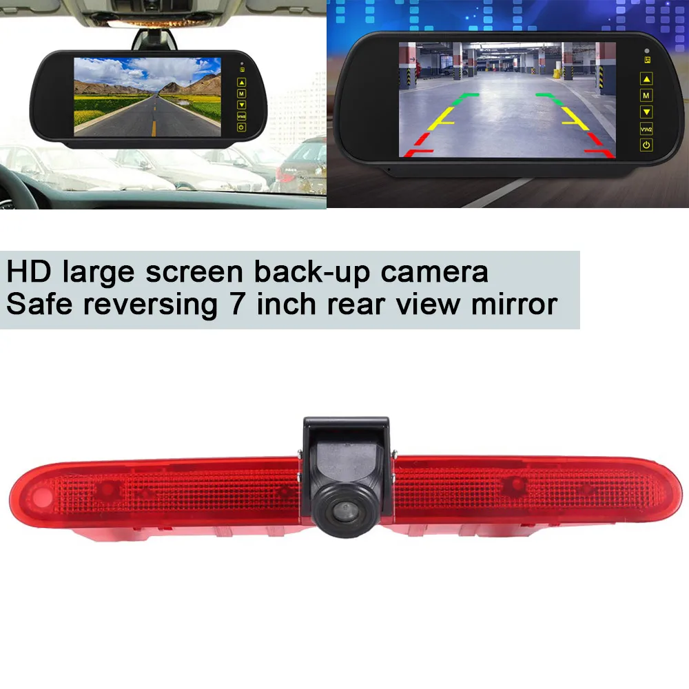 

Car reverse camera +7"Mirror for Peugeot Partner 2 I Tepee Rifter 2008 2016 brake stop lamp light waterproof