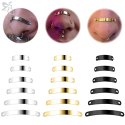ZS 1 Set 24/30/35/40/45/50MM Stainelss Steel Nose Piercing For Men Women Punk Adjustable Nostril Bridge Piercings Body Jewelry